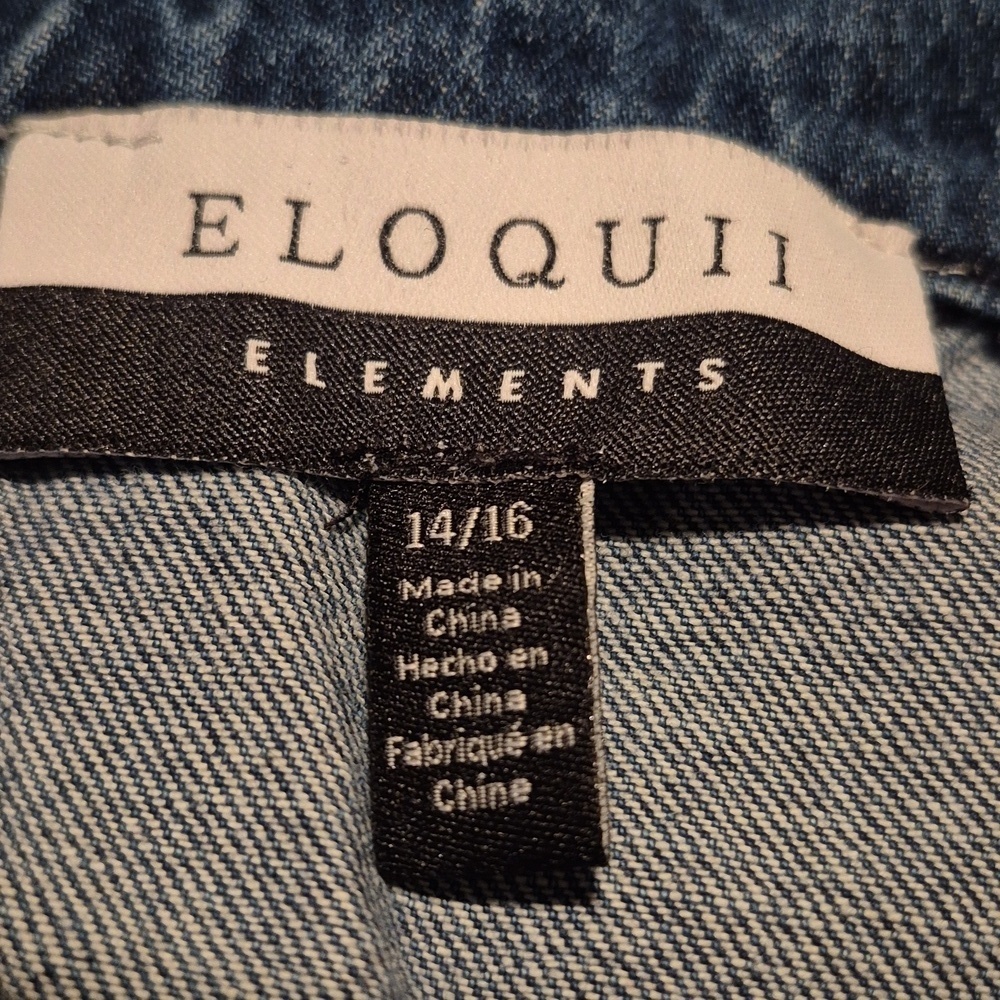 Eloquii women's 14/16 chambray snap closure shacket no belt VGUC - Picture 3 of 6